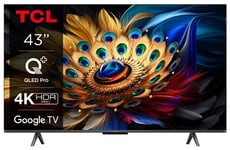 TV QLED Tcl 43C69B 108 cm 4K UHD 2024 Aluminium brossé