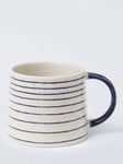 John Lewis Horizontal Stripe Stoneware Mug, 320ml, Blue/White