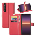 Sony Xperia 1 Iii      PU Wallet Case    [Red]