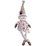 Snowman - LOLAHOME - 59 cm - Brunt och vitt tyg - Inredning - Jul