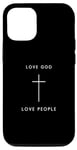Coque pour iPhone 14 Pro Love God Love People Cross - Minimaliste Christian Jésus