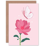 Magic Garden Butterfly Flower Greetings Card Plus Envelope Blank inside