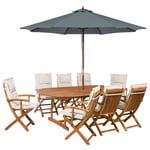 Ensemble Extérieur Salle à Manger de Jardin Table Extensible 8 Chaises Pliantes