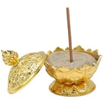 Incense Burner Lotus Golden Colour -- 7.8X6.9X6.9 Cm