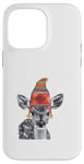 Coque pour iPhone 14 Pro Max Mère de cerf faon mignon portant un chapeau d'hiver tricoté dessin croquis