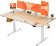 ErGear Electric Standing Desk, Height Adjustable Desk 160 x 80cm, Computer Desk with 4 Memory Smart Pannel, Home Office Desk with Splice Board