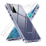 Vauki Coque pour Samsung Galaxy S20 FE（5G）/S20 Lite/S20 Fan Edition avec 2 Pièces Verre Trempé, Transparente Mince Souple TPU Silicone Étui, Antichoc Anti-Rayures Bumper Housse Protection Case