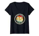 Womens 15 Year Work Anniversary Jubilee Just Hired 15 Years Ago V-Neck T-Shirt