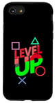 Coque pour iPhone SE (2020) / 7 / 8 Gamer Level Up Jeu vidéo amateur de jeux vidéo rétro