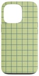 Coque pour iPhone 13 Pro Vert à carreaux, pastel danois, design pour le printemps, minimaliste