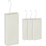 Humidificateur d'air radiateur, x4, évaporateur d'eau chauffage, avec crochet pour suspendre, céramique, blanc - Relaxdays