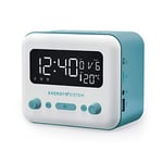 Energy Sistem Clock Speaker 2 Bluetooth (Dual Alarm, 5 W, FM Radio, Bluetooth 5.0, Aux-Out) Bleu/Blanc