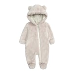 Varm och lätt att bära Baby Vinter Jumpsuit med Luva Lämplig cream color 6-9months