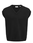 ONLY & SONS Onslusim Life Rlx 12 V-Neck Vest Knit Svart