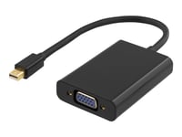 Deltaco Dp-Vga13 - Displayport-Adapter - Mini Displayport (Hane) Till Hd-15 (Vga), Minijack, Mikro-Usb Typ B (Endast Ström) (Hona) - 25 Cm - Svart