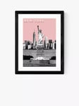 EAST END PRINTS Becks Norf Design 'New York Pink' Framed Print