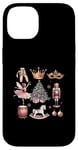 Coque pour iPhone 14 Rose Noël Fille Femme