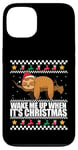 Coque pour iPhone 13 RÉVEILLE-MOI QUAND C'EST NOËL ! Meme Sloth Santa Ugly