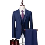 (Veste+Pantalon+Gilet)Costume Homme 3 Pièces Mariage Business Slim Fit Smoking Simple Poitrine À Deux Boutons, Men Suits 3 Piece Pour Fête Confort Blazerxhn47