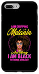 Coque pour iPhone 7 Plus/8 Plus Black Girl Lunettes de soleil Magic Afro Woman Honey Drip Rose vif