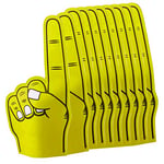 eBuyGB Pointy Big Foam Hand Finger Pointer EVA Animation Palm for Football Festivals Concert Sports Events-Ideal for Printing, Men, Yellow, Pack of 10