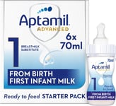 Aptamil Advanced 1 First Baby Milk Formula Starter Pack Ready to Use Liquid, fro