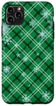 iPhone 11 Pro Max Snowflakes Green Plaid Winter Christmas Pattern Case