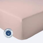 Drap Housse Uni bonnet 30 cm 100% Coton (180x190 cm - Rose Blush)