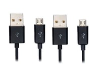 NOVAGO® 2 Câbles Micro USB pour recharger votre SamsungGalaxy Note 3 Lite(Noir - 1 mètre + 3 mètres )