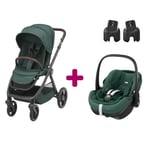 Maxi Cosi Pack poussette duo Oxford + coque Pebble 360 pro Essential Green