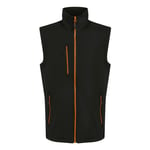 Regatta Mens Navigate Softshell 2 Layer Body Warmer (Black/Orange Pop) material_Synthetic - Size 3XL