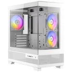 Antec CX500M RGB MATX Gaming Case, Tempered Glass, 3 ARGB Fans - White