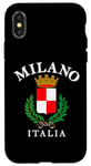 Coque pour iPhone X/XS Drapeau Milan Vintage Italie Souvenir Italie Milano Empire romain