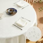 Softalker nappe ronde 80 cm de diamètre anti taches nappe petite impermeable nappes à motif ondulé jacquard moderne nappe beige tissu pour l'extérieur, anniversaire, noel, mariage, table Basse, picnic