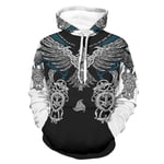 Twelve constellations Men's Hoodies Viking Eagle Cool Funny Skin-friendly Style Jumper White XL