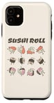 Coque pour iPhone 11 Mignon Kawaii Rouleau de Sushi Dessin animé Dessin animé Japonais Nourriture Anime