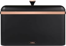 Tower T826130BLK Cavaletto Bread Bin Black & Rose Gold -Brand New, 3Year Guratee