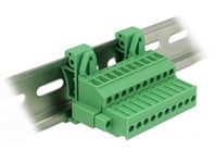 DELOCK – Terminal block set for DIN rail 10 pin with screw lock (65941)