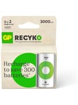 GP Recyko NiMH 3000mAh D 2's Paper Box - Green