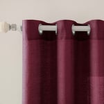 MIULEE 2 Panneaux Rideaux Lin Imitaion Rideau De Fenêtre Semi-Transparents Lisse Élégant Décoration Panneaux Voile De Fenêtre Durable Traitement pour Chambre Salon Balcon 140x260(L X H) Bordeaux