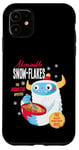 Coque pour iPhone 11 Cute Abominable Yeti. Bigfoot hide and seek on Snow, Flake