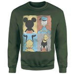 Donald Duck Mickey Mouse Pluto Goofy Tiles Sweatshirt - Green - S - Vert Citron