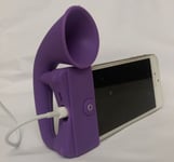 PURPLE Portable Silicon Horn Amplifier Loud Speaker Desk Stand Apple iPhone 5 5S