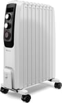 Radiateur À Bain D Huile Portable, 8 Éléments, 2000W, Avec 3 Puissances De Chale