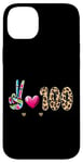 Coque pour iPhone 14 Plus Peace Love 100 Days Of School Cœur léopard