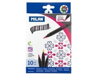 Milan Felt-Tip Pens With Brush 10 Colors - Wikr-995792