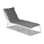 Relaxdays Coussin de Banc de Jardin, avec Attaches, pour Chaise Longue, Polyester, H x L x P : 7 x 180 x 50 cm, Gris