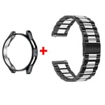 Band+ Fodral för Samsung Galaxy Watch 6 5 4 44mm 40mm Classic 46mm 42mm Rostfritt Stål Band Galaxy Watch 3 5 Pro 41 45mm Rem black sliver black