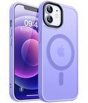 CANSHN Magnétique Mat Coque pour iPhone 12/12 Pro [Toucher Doux et Soyeux] Coque de Protection Antichoc Translucide pour iPhone 12/12 Pro 6.1 Pouces - Violet Clair