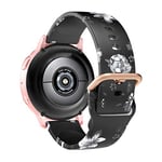 MoKo Print Strap Compatible with Samsung Galaxy Watch 7 FE 6 5 4 Strap 40mm 44mm/6 4 Classic 43mm 47mm 42mm 46mm/5 Pro 45mm/3 41mm/Active 2, 20mm Silicone Printed Pattern Band, Gray Flower